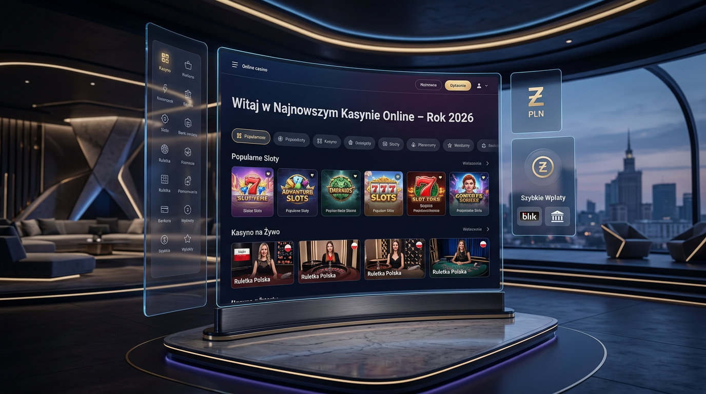 Najnowsze kasyno online w Polsce 2026 - futurystyczny interfejs